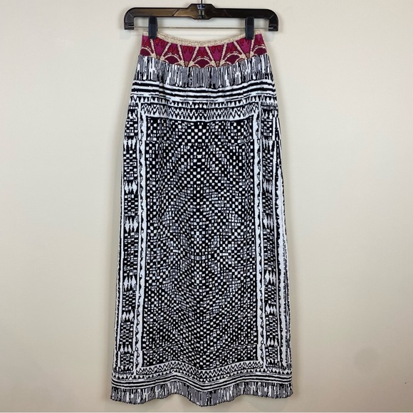 Anthropologie Cecilia Prado Bilbao Maxi Sweater Pullon Skirt Sz S Abstract Black - Picture 11 of 14